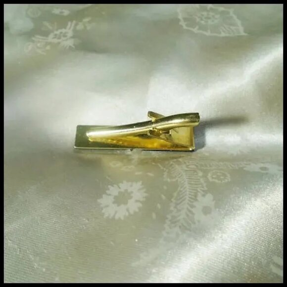 Deco Style Tie Bar, Black Glass Aurora Rhinestone OOAAK Gift for HIm - Picture 6 of 14